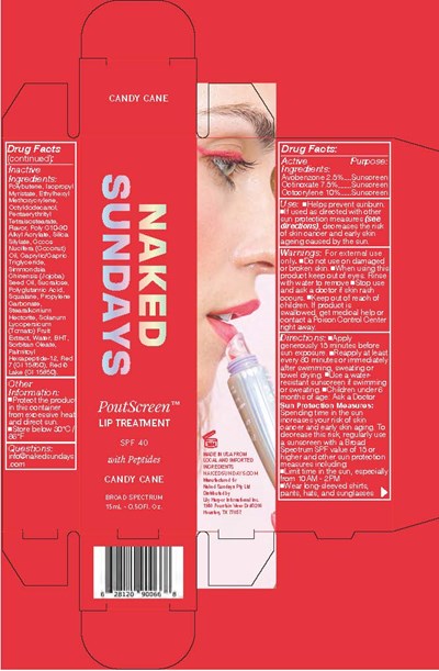 Poutscreen Candy Caneuc (Usa Poutscreen 15ml  (shorter Tube) Candy Cane)